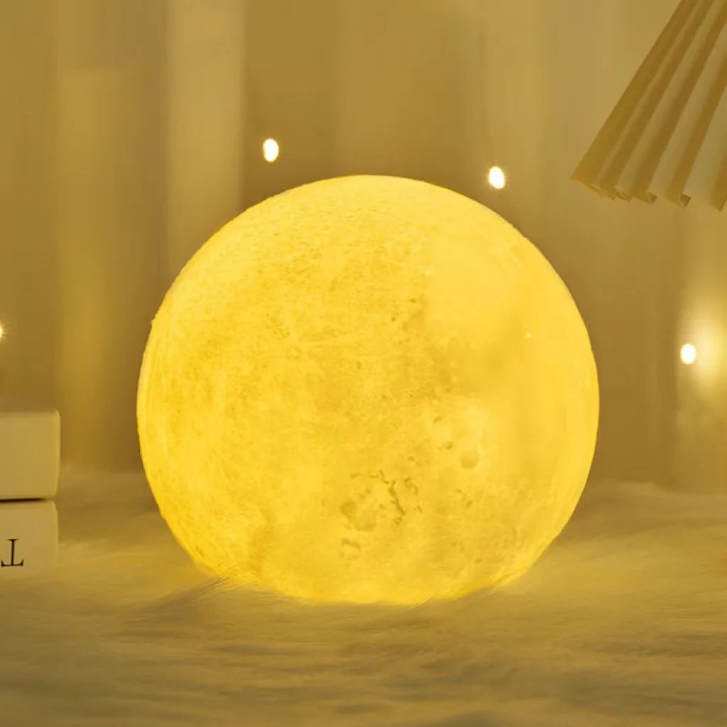 Lampe Lune à Peindre – Veilleuse LED Multicolore sur Support en Bois